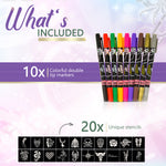 Temporary Tattoo Markers - 10 Pack
